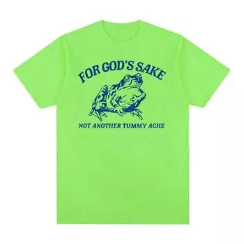 Забавные футболки «Ради бога с лягушкой» для мужчин и женщин в стиле ретро Harajuku, модная футболка высокого качества, повседневные футболки большого размера из 100% хлопка S чёрный