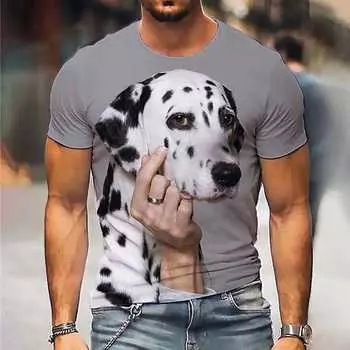 Забавные футболки с изображением собак-далматинцев, 3D-принты с животными для мужчин и женщин, повседневные футболки с коротким рукавом, большие размеры, топы Harajuku Y2k, футболки, детская одежда S