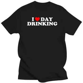 Забавные футболки с надписью «I Love Day Drinking Heart BEER» в летнем стиле с графическим принтом из хлопка в уличном стиле с коротким рукавом для семьи, друзей, подарков S бежевый