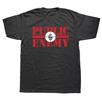 Забавные футболки унисекс с принтом Public Enemy Graphic Printed, повседневная мода, хлопковая уличная одежда, короткий рукав, летняя футболка унисекс большого размера S