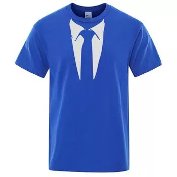 Забавные футболки в стиле ретро с принтом галстука, мужская модная уличная одежда, хлопковая футболка с коротким рукавом и круглым вырезом, свободного покроя S