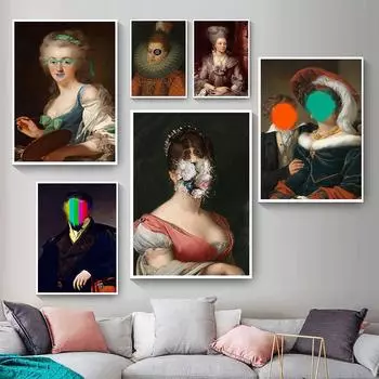 Забавные художественные принты, современные абстрактные настенные картины в стиле панк-поп, крутые постеры, продвинутые ретро-граффити, женский холст 21cm30cm NoFrame