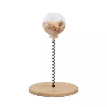 Забавные игрушки для кошек из цельного дерева, пружинный поворотный столик, качели, интерактивные аксессуары для развлечений, предотвращающие утечку пищи, кормушки