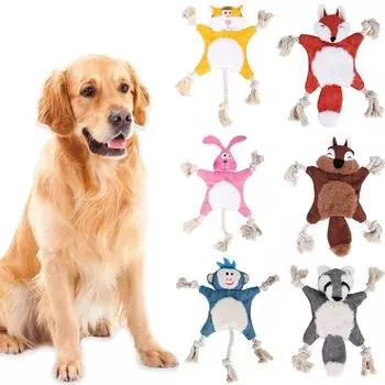 Забавные игрушки из веревки для собак в форме животных, плюшевые игрушки для щенков, скрипучая жевательная игрушка для маленьких и средних домашних животных, хлопковый узел для игр, аксессуары для домашних собак и кошек Monkey