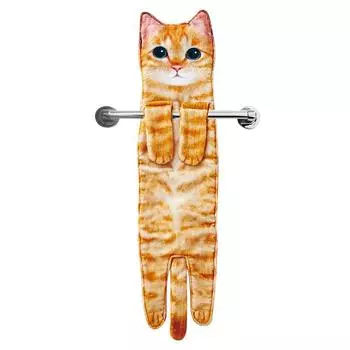 Забавные кошачьи полотенца для рук для кухни, ванной комнаты - Милое украшение, подвесные полотенца, супервпитывающие, мягкие - Подарки на новоселье, день рождения, День матери