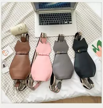 Забавные кошельки и сумки в стиле мультяшного кота для женщин, новинка, сумка через плечо для девочек, повседневный женский клатч, дизайнерская сумка