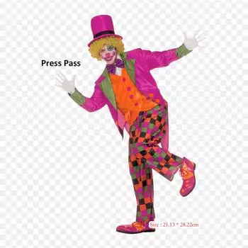 Забавные костюмы клоуна, костюм клоуна, термопереносная печать, виниловые нашивки, наклейки для одежды, аппликации «сделай сам», моющиеся нашивки