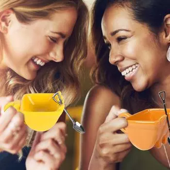 Забавные кружки Керамика Экскаватор Кофейная чашка с лопатой Ложка Креативные подарки на день рождения Кружка Фарфоровый экскаватор Кофейная кружка Чашка Yellow Mug