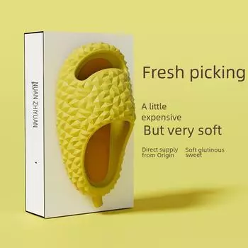 Забавные летние тапочки из дуриана для пар - Тапочки из ЭВА на толстой подошве для мужчин и женщин 36-37