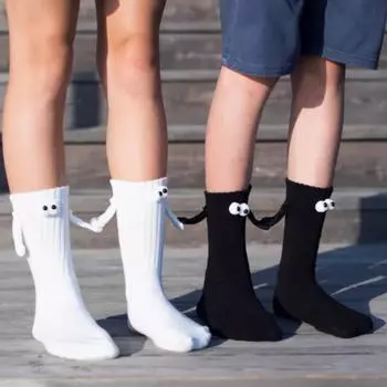 Забавные магнитные носки, держащие руку, унисекс, носки средней длины из чистого хлопка, интернет-знаменитости, забавные персонализированные 3D-носки для пар EUR35-42