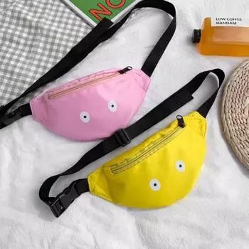 Забавные маленькие глазки нейлоновая сумка на грудь модная милая крутая девушка поясная сумка жёлтый