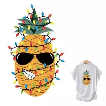 Забавные наклейки на одежду в виде ананаса, наклейки нового дизайна для футболки, железные нашивки, нашивки «сделай сам» для одежды, летняя нашивка