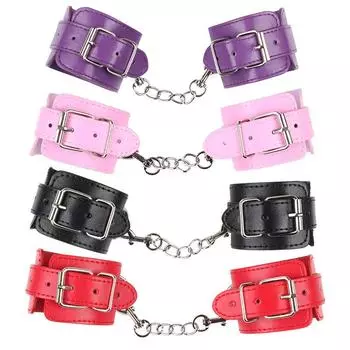 Забавные наручники кандалы женский флирт реквизит заклепки искусственная кожа бондаж бондаж эмоциональные забавные игрушки