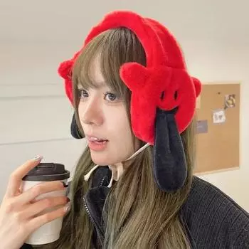 Забавные наушники для женщин зимой Теплые наушники с героями мультфильмов Милые плюшевые наушники корейского выпуска для студентов Защита ушей от тепла