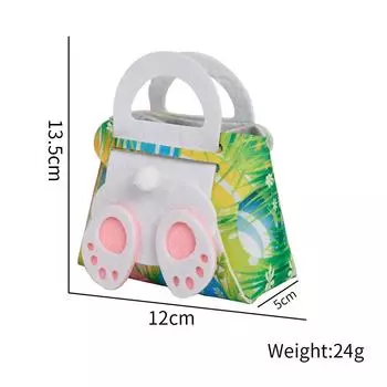 Забавные пасхальные сумки из фетра с кроликом и цыпленком, отлично подходящие для сладких угощений и праздничной упаковки подарков Rabbit Tote A