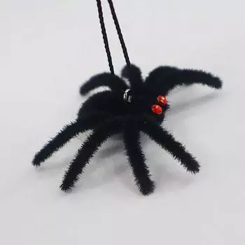 Забавные плюшевые подвески-пауки на Хэллоуин, поддельные искусственные пауки, реквизит для стола на вечеринку чёрный/белый