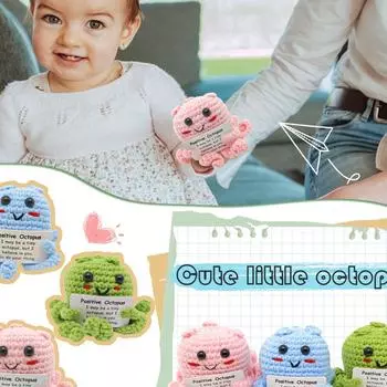 Забавные позитивные подарки, маленькие вязаные крючком животные, милые вещи, вдохновляющие подарки, эмоциональная мотивация, декор для поддержки One Size розовый