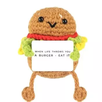 Забавные позитивные подарки, маленькие вязаные крючком животные, милые вещи, вдохновляющие подарки для женщин и мужчин, наполнитель для чулок на день рождения, эмоциональная поддержка One Size