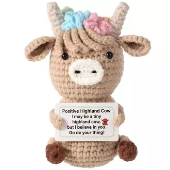 Забавные позитивные подарки, маленькие вязаные крючком животные, милые вещи, вдохновляющие подарки для женщин и мужчин, наполнитель для чулок на день рождения, эмоциональная поддержка One Size