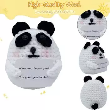 Забавные позитивные подарки, маленькие вязаные крючком животные, милые вещи, вдохновляющие подарки для женщин и мужчин, наполнитель для чулок на день рождения, эмоциональная поддержка One Size