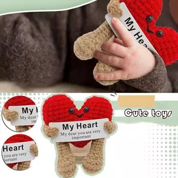 Забавные позитивные подарки, маленькие вязаные крючком животные, милые вещи, вдохновляющие подарки, эмоциональная мотивация, декор для поддержки One Size