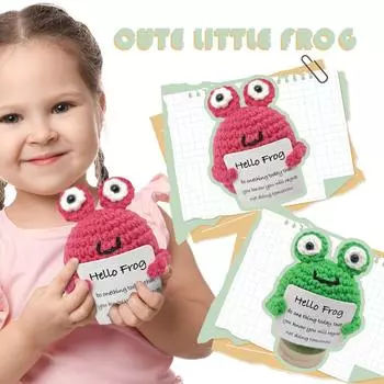 Забавные позитивные подарки, маленькие вязаные крючком животные, милые вещи, вдохновляющие подарки, эмоциональная мотивация, декор для поддержки One Size зелёный