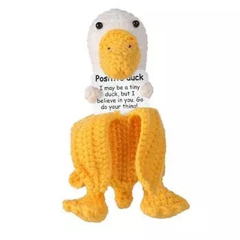 Забавные позитивные подарки, маленькие вязаные крючком животные, милые вещи, вдохновляющие подарки для женщин и мужчин, наполнитель для чулок на день рождения, эмоциональная поддержка One Size