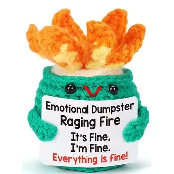 Забавные позитивные подарки, маленькие вязаные крючком животные, милые вещи, вдохновляющие подарки для женщин и мужчин, наполнитель для чулок на день рождения, эмоциональная поддержка One Size