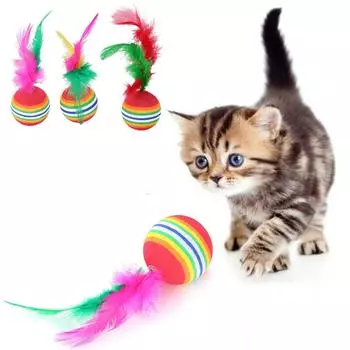 Забавные радужные цвета для игр с котятами для животных, игрушки для кошек, жевательная игрушка из вспененного ЭВА 5Pcs