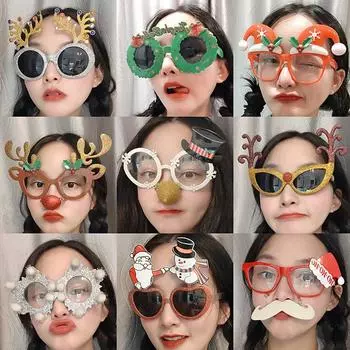 Забавные рождественские бокалы, украшения для вечеринок, праздничные украшения, персонализированные рамки для фотографий, реквизиты для декора