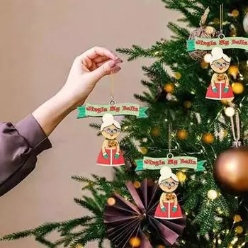 Забавные рождественские украшения Деревянный Санта-Клаус Лось Непослушные уродливые украшения для взрослых Неуместный грязный Санта-украшение Двухслойный печатный