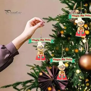 Забавные рождественские украшения Деревянный Санта-Клаус Лось Непослушные уродливые украшения для взрослых Неприемлемый грязный Санта-украшение Двухслойное печатное рождество A