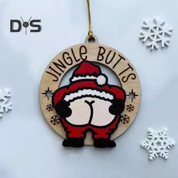 Забавные рождественские украшения, непослушный Санта, снеговик, олень, подвеска, рождественская елка, деревянные подвесные украшения для праздничного декора красный