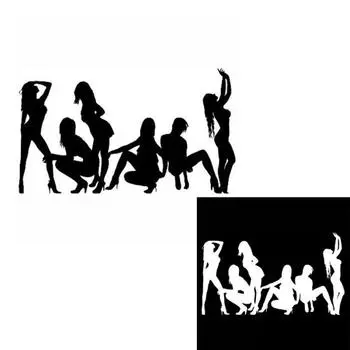 Забавные сексуальные девушки, автомобиль, грузовик, кузов, окно, светоотражающая наклейка, украшение белый