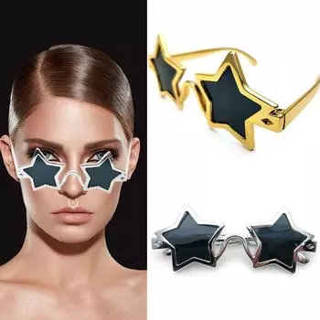 Забавные солнцезащитные очки Pentagram Eyeglasses Party Glasses Солнцезащитные очки для вождения и путешествий Очки в стиле панк Uv400 Персональные звездные очки Other золотой