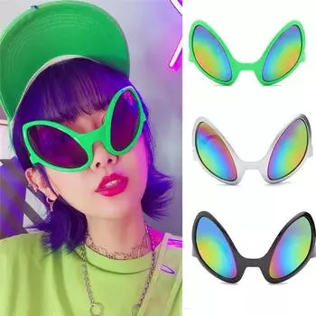 Забавные солнцезащитные очки с глазами инопланетянина, модная новинка, реквизит для косплея, вечерние аксессуары для костюмов на Хэллоуин, детские игрушечные очки зелёный