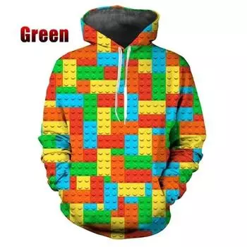 Забавные строительные блоки, игрушки, графика для мужчин, толстовки, свитера для мужчин, одежда, толстовки с 3D-принтом, модные толстовки с капюшоном S