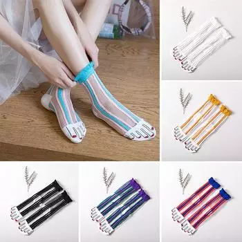 Забавные тонкие прозрачные кружевные носки женские носки в японском стиле Harajuku яркие цвета короткие носки для девочек