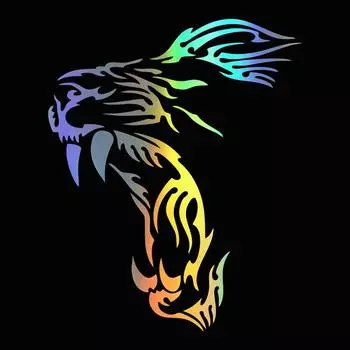 Забавные виниловые наклейки YAWN LION, наклейки для автомобиля, мотоцикла, Стайлинг автомобиля, черный/белый/лазерный 16x13cm