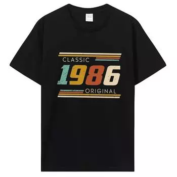 Забавные винтажные футболки 1986 года, летняя стильная хлопковая футболка с графическим рисунком, уличная одежда, подарки на день рождения, футболка унисекс, одежда больших размеров L