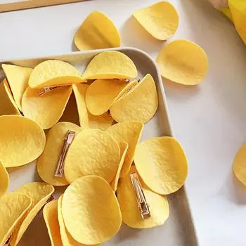 Забавные заколки для волос с имитацией картофельных чипсов для девочек, милые креативные и забавные аксессуары для волос для студентов