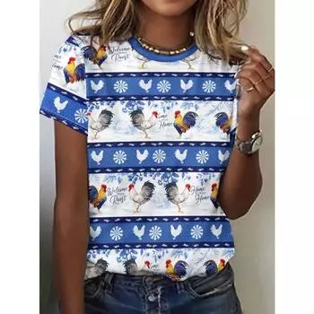 Забавные женские футболки с изображением собаки из мультфильма, милая футболка с 3d принтом, повседневная футболка с короткими рукавами и круглым вырезом, женская одежда S