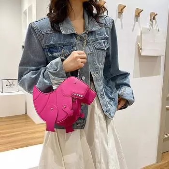 Забавный 3D мультфильм животное динозавр сумка цепь повседневные женские сумки через плечо кошелек чёрный