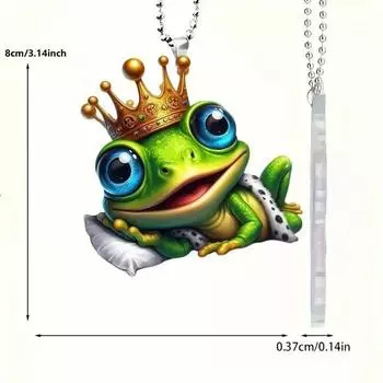 Забавный акриловый брелок для автомобиля «Принц-лягушка» для очаровательных автомобильных аксессуаров для интерьера 1