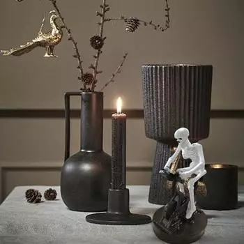 Забавный аниматронный скелет Хэллоуин анимированный скелет езда на велосипеде орнамент смола настольная фигурка