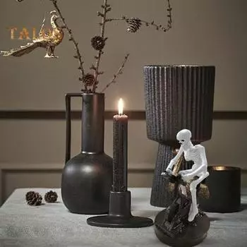 Забавный аниматронный скелет на Хэллоуин, анимированный скелет, едущий на велосипеде, украшение из смолы, настольная фигурка для домашнего офиса, гостиной, декора 1pc белый