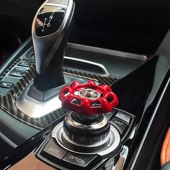 Забавный автомобильный центральный клапан, украшение для салона автомобиля, ручка переключения передач, промышленный клапан, наклейка на переключатель, украшение для автомобиля красный