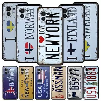 Забавный автомобильный чехол с номерным знаком в стиле ретро для Xiaomi 13 12 11 Lite 12T 11T 10T 9T Mi Poco X5 M4 M3 X4 X3 Pro F5 F4 F3 GT Xiaomi 12T