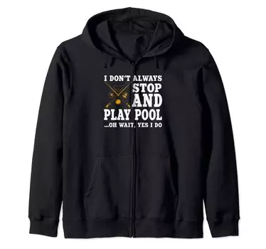 Забавный бильярдный бильярдный кий с надписью «Billard Ball Zip Hoodie Player», чёрный