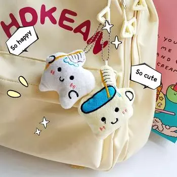 Забавный брелок для ключей в виде плюшевого унитаза, мультяшные зубы, рулон бумаги, какашки, мягкая кукла, кулон, брелок для автомобиля, рюкзак, сумка, декор, подарок для ребенка A1